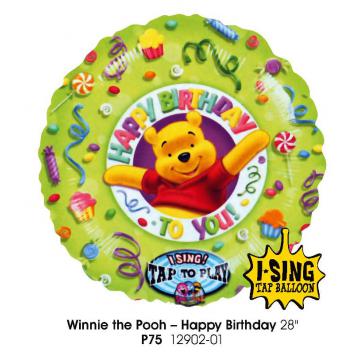 Balon muzical folie 28 inch - Winnie Happy Birthday - Pret | Preturi Balon muzical folie 28 inch - Winnie Happy Birthday