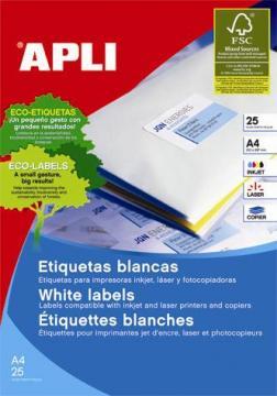 Etichete autoadezive Apli, cu colturi drepte, A4, ink/laser/copy, 97 x 427 mm, 300 bucati, 25 coli/top, albe - Pret | Preturi Etichete autoadezive Apli, cu colturi drepte, A4, ink/laser/copy, 97 x 427 mm, 300 bucati, 25 coli/top, albe
