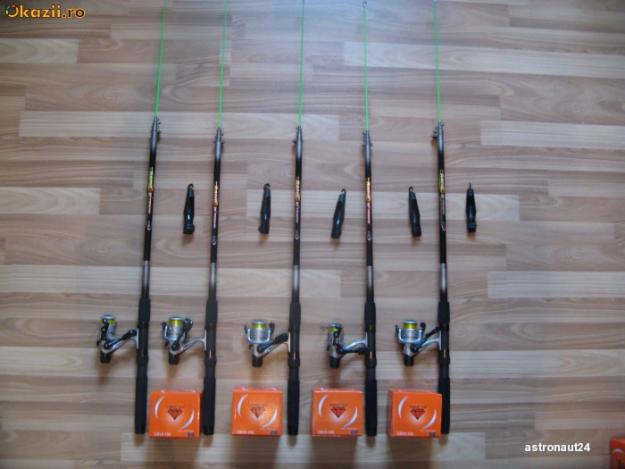 Set 5 Lansete Telescopice 2,10 Rainbow + 5 Mulinete Noi Sigilate - Pret | Preturi Set 5 Lansete Telescopice 2,10 Rainbow + 5 Mulinete Noi Sigilate