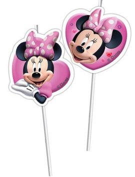 6 Paie Flexibile medalion decorate MINNIE MOUSE - Pret | Preturi 6 Paie Flexibile medalion decorate MINNIE MOUSE