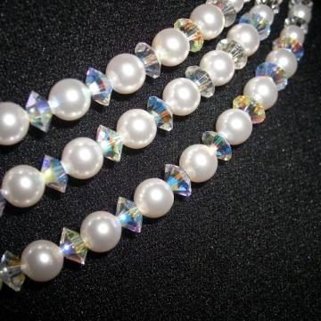Colier mireasa cu perle si cristale Swarovski - Pret | Preturi Colier mireasa cu perle si cristale Swarovski