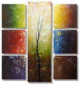 Modern Art Acrylic - Joie Delgado "Landscape" Multi Panel 90x100 cm - Pret | Preturi Modern Art Acrylic - Joie Delgado "Landscape" Multi Panel 90x100 cm