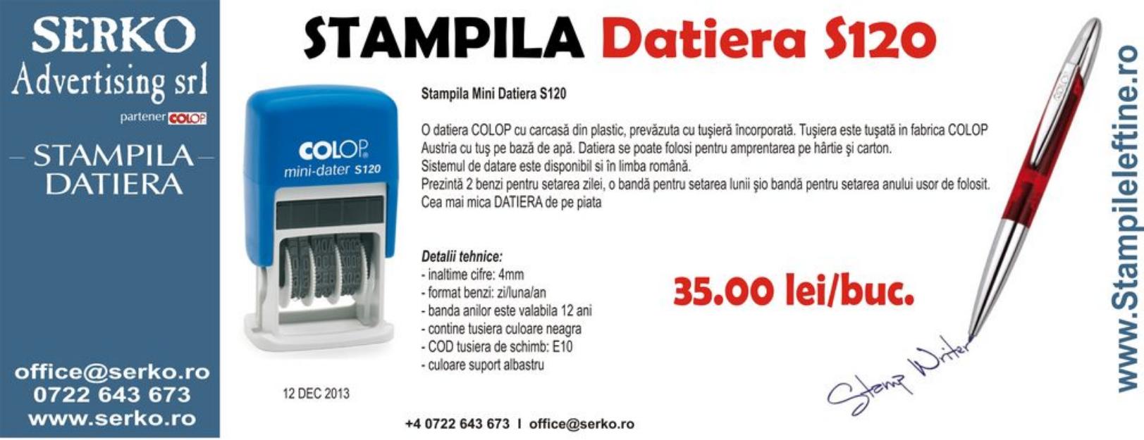 Stampila Mini Datiera S120 - Pret | Preturi Stampila Mini Datiera S120