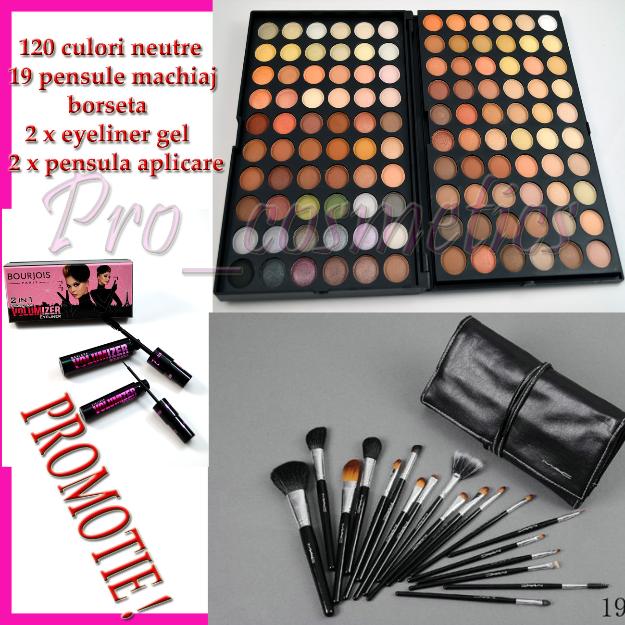 Trusa machiaj profesionala 120 culori MAC + 19 pensule machiaj MAC + Set rimel cu tus - Pret | Preturi Trusa machiaj profesionala 120 culori MAC + 19 pensule machiaj MAC + Set rimel cu tus