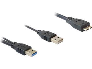 Cablu USB 3.0 T la USB 3.0 micro B T + USB 2.0 T, Delock 82909 - Pret | Preturi Cablu USB 3.0 T la USB 3.0 micro B T + USB 2.0 T, Delock 82909