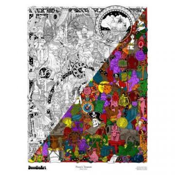 Doodle Art - Poster de Colorat - Flori - Pret | Preturi Doodle Art - Poster de Colorat - Flori