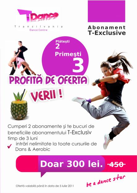 Abonament de dans T Dance - Pret | Preturi Abonament de dans T Dance