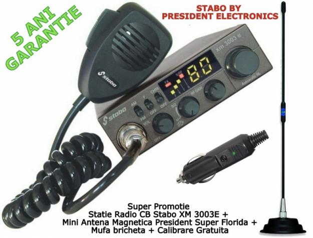 Statie Radio CB Stabo XM3003E + Antena President Super Florida 499 Lei - Pret | Preturi Statie Radio CB Stabo XM3003E + Antena President Super Florida 499 Lei