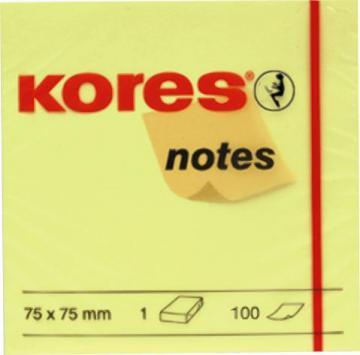 Notite autoadezive Kores neon, 75 x 75 mm, 100 file, galben - Pret | Preturi Notite autoadezive Kores neon, 75 x 75 mm, 100 file, galben