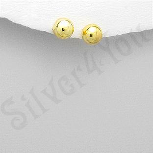 Silver4You.ro - Cercei argint auriti 14k bila 8mm - Pret | Preturi Silver4You.ro - Cercei argint auriti 14k bila 8mm