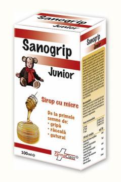 Sanogrip Junior Sirop cu Miere 100ml - Pret | Preturi Sanogrip Junior Sirop cu Miere 100ml
