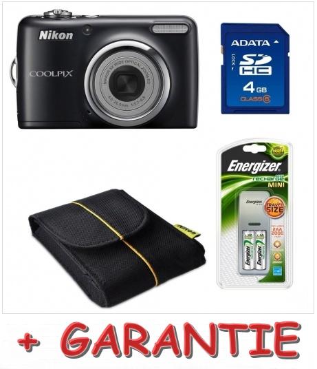 Aparat Foto Digital Nikon Coolpix L23 Negru + GARANTIE + Card 4Gb + Husa + Incarcator + Ba - Pret | Preturi Aparat Foto Digital Nikon Coolpix L23 Negru + GARANTIE + Card 4Gb + Husa + Incarcator + Ba