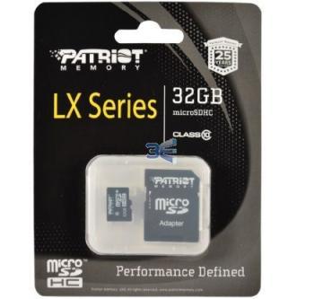 Patriot microSDHC Class 10 Flash Card, 32GB, + Adaptor - Pret | Preturi Patriot microSDHC Class 10 Flash Card, 32GB, + Adaptor