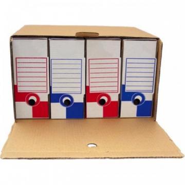 Container pentru 4 cutii de arhivare KANGARO - kraft - Pret | Preturi Container pentru 4 cutii de arhivare KANGARO - kraft