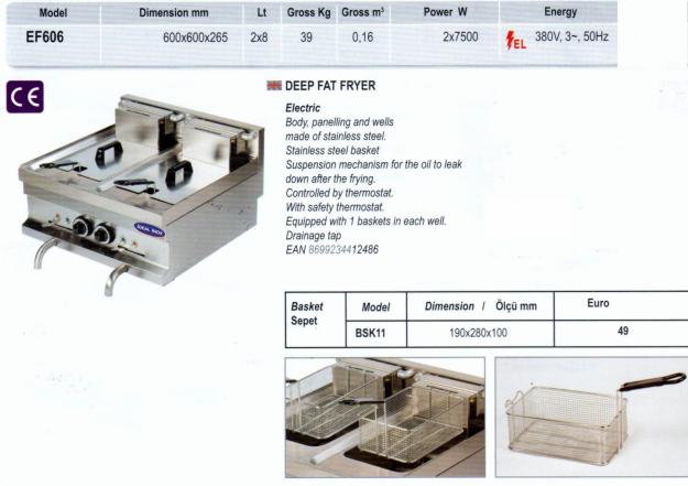 FRITEUZA DE BANC DUBLA 2X8L-LINIA 600- Model:CLR.9. EF 606 - Pret | Preturi FRITEUZA DE BANC DUBLA 2X8L-LINIA 600- Model:CLR.9. EF 606