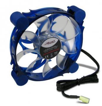 Inter-Tech CobaNitrox Extended R-120-B 120mm Blue LED Fan, 1200 RPM, 53 CFM (90.1 cbm/h), 19 dBA, 4 LED-uri albastre, sistem de montare anti-vibratii din silicon, conector 3 pin - Pret | Preturi Inter-Tech CobaNitrox Extended R-120-B 120mm Blue LED Fan, 1200 RPM, 53 CFM (90.1 cbm/h), 19 dBA, 4 LED-uri albastre, sistem de montare anti-vibratii din silicon, conector 3 pin