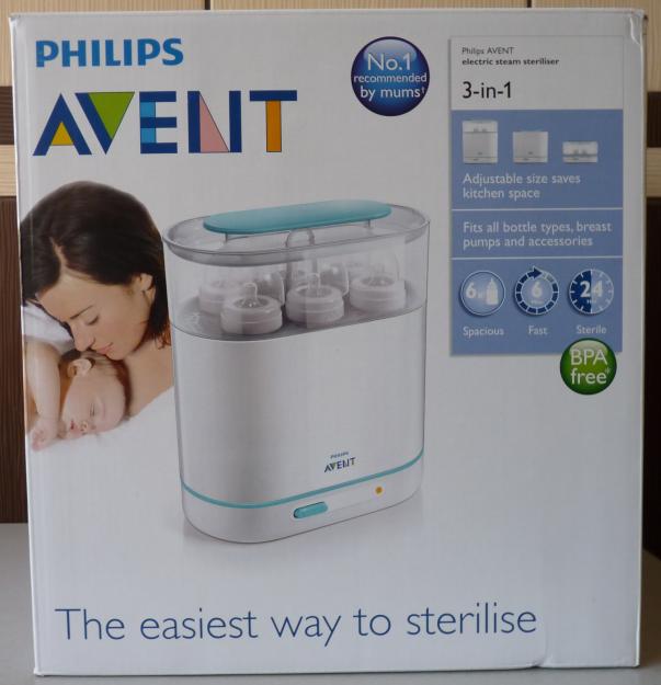 Sterilizator electric cu aburi 3 in 1 Philips Avent SCF284/01 - Nou - Pret | Preturi Sterilizator electric cu aburi 3 in 1 Philips Avent SCF284/01 - Nou