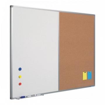 Tabla combi, whiteboard/pluta, 60 x 90 cm, profil aluminiu SL, SMIT - Pret | Preturi Tabla combi, whiteboard/pluta, 60 x 90 cm, profil aluminiu SL, SMIT