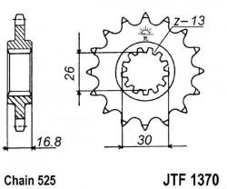 JTF1370 - pinion JT Sprockets 525 - 16 dinti - Pret | Preturi JTF1370 - pinion JT Sprockets 525 - 16 dinti
