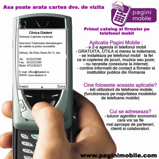 catalg Pagini Mobile - gratuit pe telefonul mobil - Pret | Preturi catalg Pagini Mobile - gratuit pe telefonul mobil