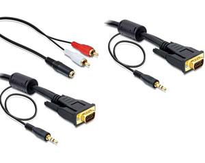Cablu VGA Delock cu audio 2M, 84452 - Pret | Preturi Cablu VGA Delock cu audio 2M, 84452