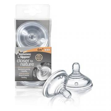 tommee tippee - Tetina Closer to Nature FLux Rapid 2 Bucati 6+ - Pret | Preturi tommee tippee - Tetina Closer to Nature FLux Rapid 2 Bucati 6+