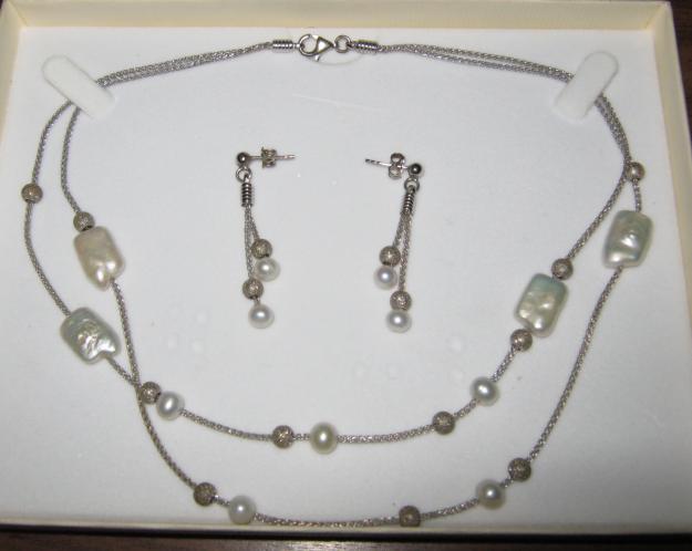 Set bijuterii argint cu perle 100 ron - Pret | Preturi Set bijuterii argint cu perle 100 ron