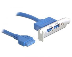 Bracket USB 3.0 2 porturi low profile, Delock 82976 - Pret | Preturi Bracket USB 3.0 2 porturi low profile, Delock 82976