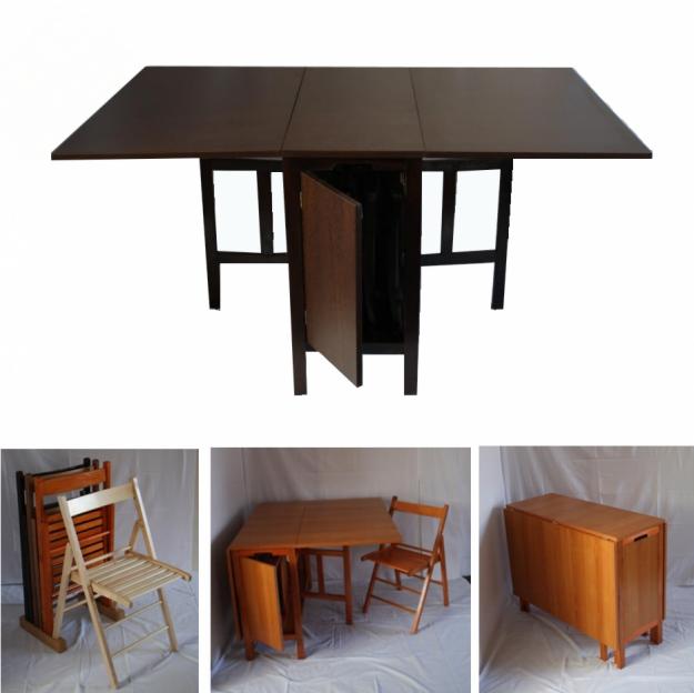 Masa plianta cu 6 scaune pliante din lemn de fag - Pret | Preturi Masa plianta cu 6 scaune pliante din lemn de fag