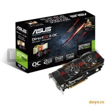 ASUS NVIDIA GTX660Ti-DC2OG-2GD5, 2048MB GDDR5, 192 bit, Core Clk:1028, 6008, PCI-E, PhysX, FAN, HDMI - Pret | Preturi ASUS NVIDIA GTX660Ti-DC2OG-2GD5, 2048MB GDDR5, 192 bit, Core Clk:1028, 6008, PCI-E, PhysX, FAN, HDMI