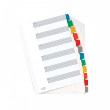 Separatoare carton Mylar, cu margine plastic color, 6 file/set, ELBA - Pret | Preturi Separatoare carton Mylar, cu margine plastic color, 6 file/set, ELBA