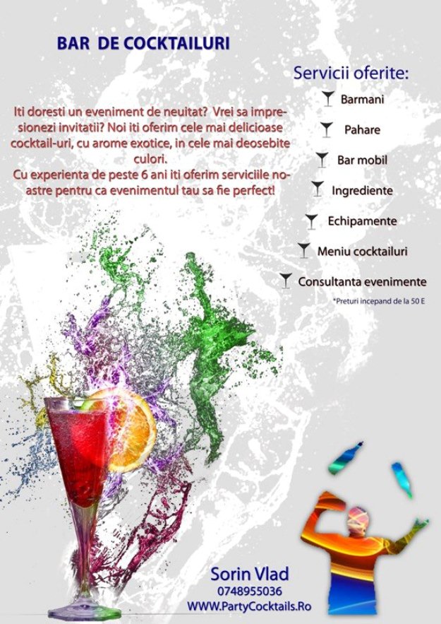 Cocktail Bar pentru evenimentul tau! - Pret | Preturi Cocktail Bar pentru evenimentul tau!