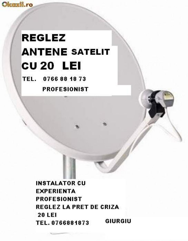 Reglez antene parabolice la pret de criza 20 lei - Pret | Preturi Reglez antene parabolice la pret de criza 20 lei