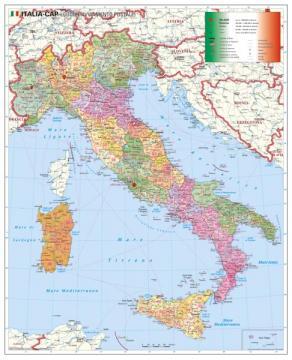 Tarile Lumii - Stiefel Harta Coduri Postale Italia 100x130 cm - Pret | Preturi Tarile Lumii - Stiefel Harta Coduri Postale Italia 100x130 cm