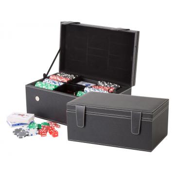 Recipient vin din piele, pentru doua sticle cu set poker - Pret | Preturi Recipient vin din piele, pentru doua sticle cu set poker