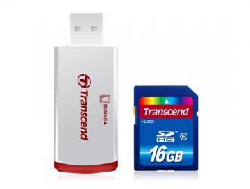 Card memorie TRANSCEND Secure Digital 16GB + USB Card Reader - Pret | Preturi Card memorie TRANSCEND Secure Digital 16GB + USB Card Reader