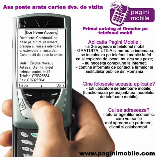 Catalogul Pagini Mobile - Gratuit, simplu si util pe telefonul mobil - Pret | Preturi Catalogul Pagini Mobile - Gratuit, simplu si util pe telefonul mobil