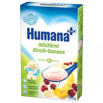 Humana Cereale cu Lapte Banane si Cirese (de la 6 luni) 250gr - Pret | Preturi Humana Cereale cu Lapte Banane si Cirese (de la 6 luni) 250gr