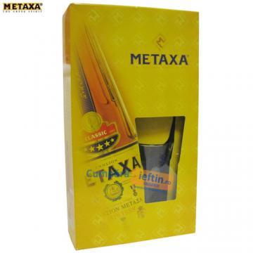 Pachet vin ars 38% Metaxa + pahar cutie 0.7 L - Pret | Preturi Pachet vin ars 38% Metaxa + pahar cutie 0.7 L