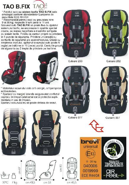 Fotoliu auto cu sistem isofix 