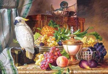 Puzzle Castorland 3000 "Still Life With Fruit and a Cockatoo" - Pret | Preturi Puzzle Castorland 3000 "Still Life With Fruit and a Cockatoo"