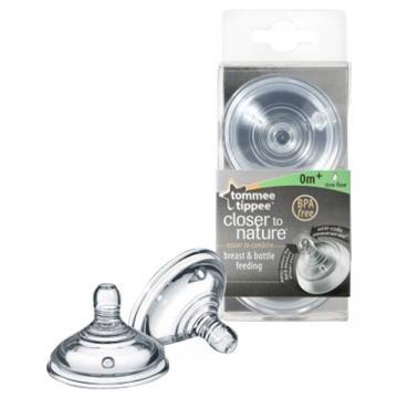 Tommee Tippee - Closer to Nature Tetina cu 2 orificii - flux lent x 2 - Pret | Preturi Tommee Tippee - Closer to Nature Tetina cu 2 orificii - flux lent x 2