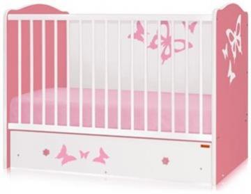 Pat lemn balansoar "Joy" Pink Butterfly - Pret | Preturi Pat lemn balansoar "Joy" Pink Butterfly