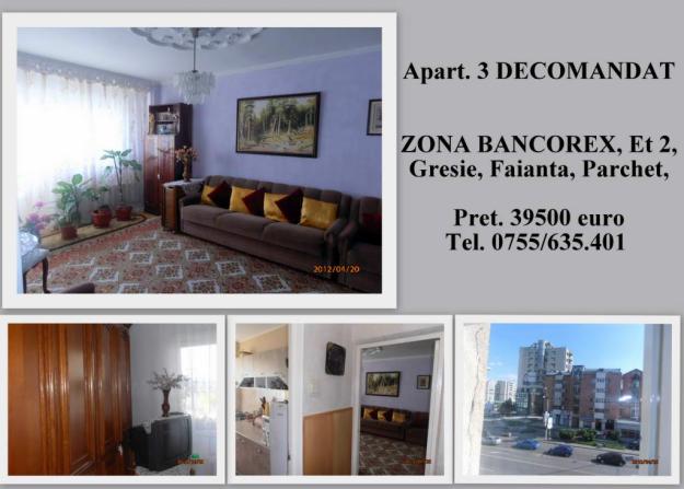 BACAU, VAND URGENT APARTAMENT CU 3 CAMERE DECOMANDAT, PE MIORITEI BANCOREX, etajul 2 - Pret | Preturi BACAU, VAND URGENT APARTAMENT CU 3 CAMERE DECOMANDAT, PE MIORITEI BANCOREX, etajul 2