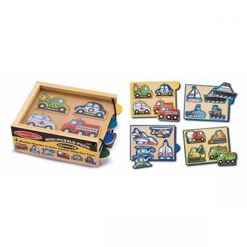 Melissa&amp;Doug - Cutie cu minipuzzle - Vehicule - Pret | Preturi Melissa&amp;Doug - Cutie cu minipuzzle - Vehicule