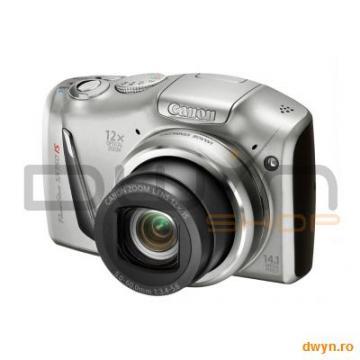 Canon PowerShot SX150 IS Silver, 14.1 MP, CCD, 12x zoom optic, 3.0" LCD, stabilizator optic de imagi - Pret | Preturi Canon PowerShot SX150 IS Silver, 14.1 MP, CCD, 12x zoom optic, 3.0" LCD, stabilizator optic de imagi