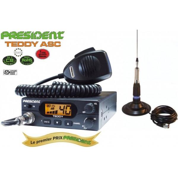 Pachet Statii CB President Teddy asc plus antena cu magnet - Pret | Preturi Pachet Statii CB President Teddy asc plus antena cu magnet