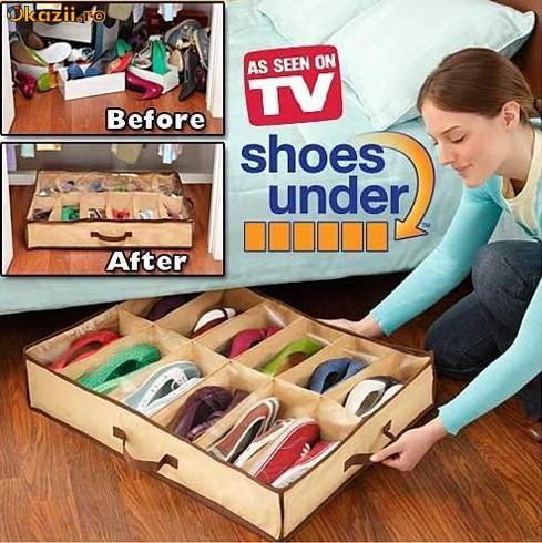 SHOES UNDER ORGANIZATOR,SUPORT PANTOFI VAZUT LA TV !!! - Pret | Preturi SHOES UNDER ORGANIZATOR,SUPORT PANTOFI VAZUT LA TV !!!