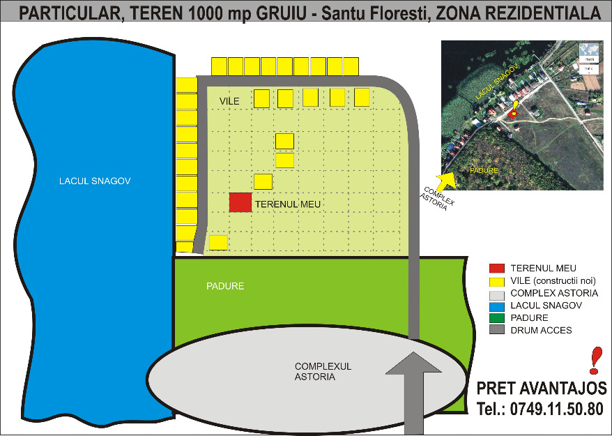 1000 mp rezidential gruiu, langa lac si padure - Pret | Preturi 1000 mp rezidential gruiu, langa lac si padure