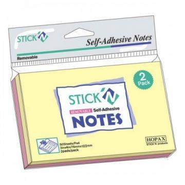 Stick notes 76 x 127 mm, 2 x 50 buc/set, HOPAX - 2 culori pastel - Pret | Preturi Stick notes 76 x 127 mm, 2 x 50 buc/set, HOPAX - 2 culori pastel